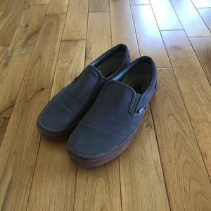 Vans grey and gum slip on sneakers